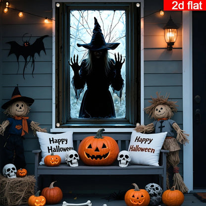 Halloween Witch Window Decor 2D Silhouette  31 by 47 inches
