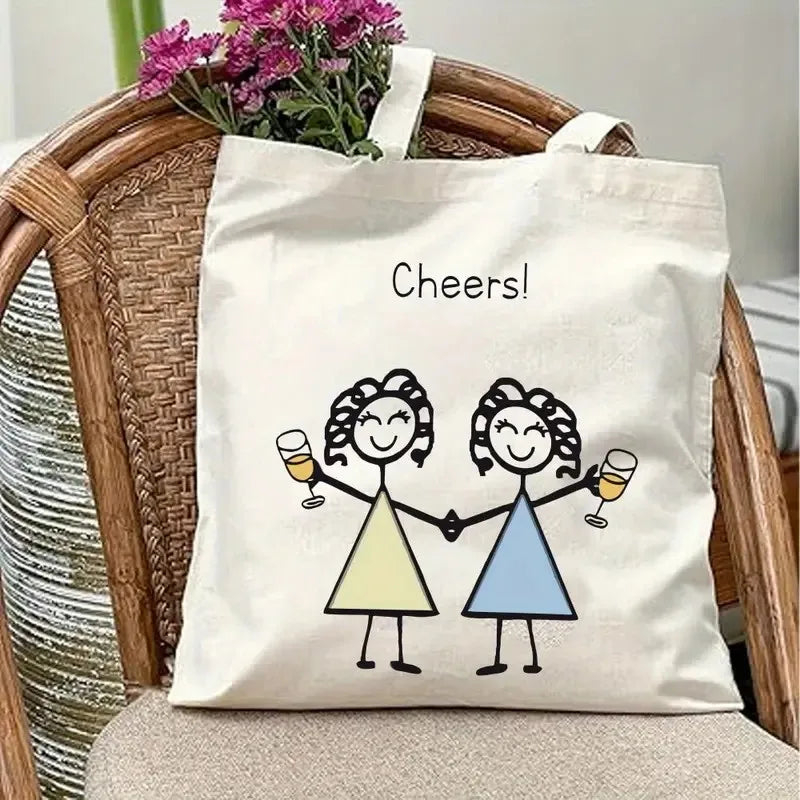 Canvas Tote Bag with Funny Old Friends' Quote, USE AS A GIFT BAG FOR YOUR FRIEND---WHY USE PAPER??