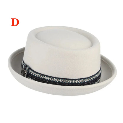 100% Wool Pork Pie Fedora Hat for Women and Men