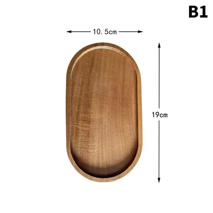 Solid Wood Food Tray Round Rectangle, Snack, Fruit,  Bread Board