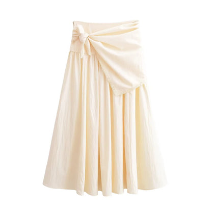 High Waisted Lace Scarf Decoration Zippered waist