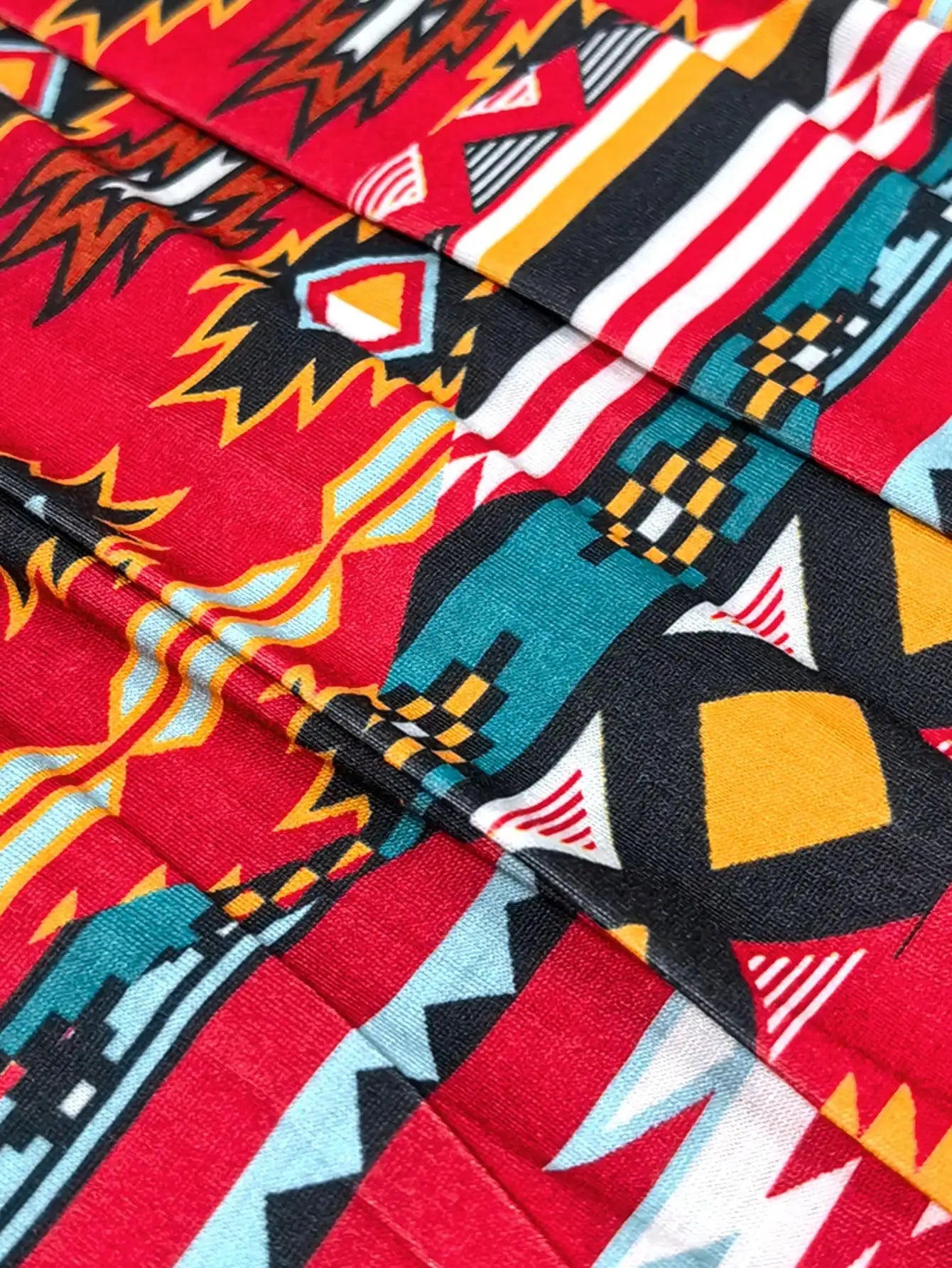 Short-Sleeve Round Neck Short Dress or Long Top Retro Ethnic Style