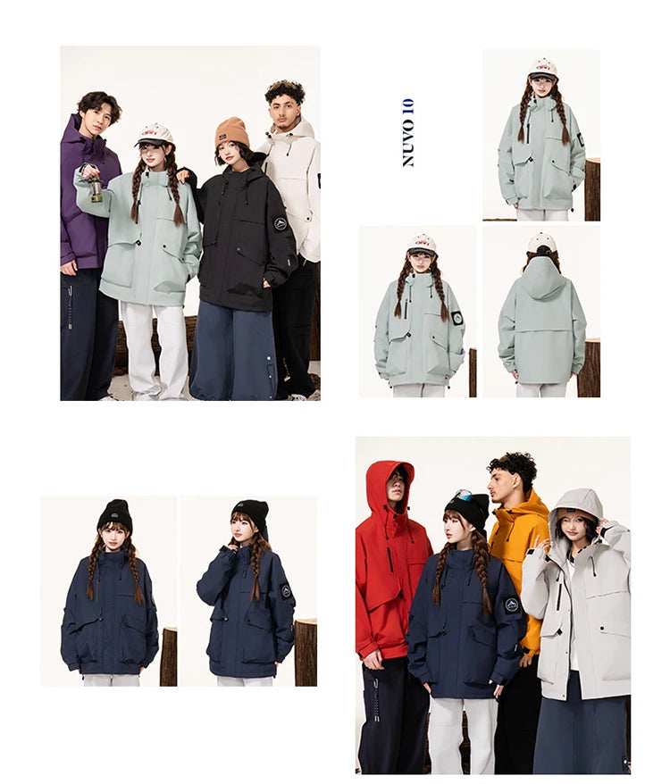 Lightweight, Wind and Waterproof Hooded Jacket. Velcro Banded Sleeves, 9 Colors