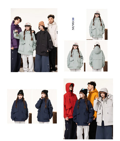 Lightweight, Wind and Waterproof Hooded Jacket. Velcro Banded Sleeves, 9 Colors