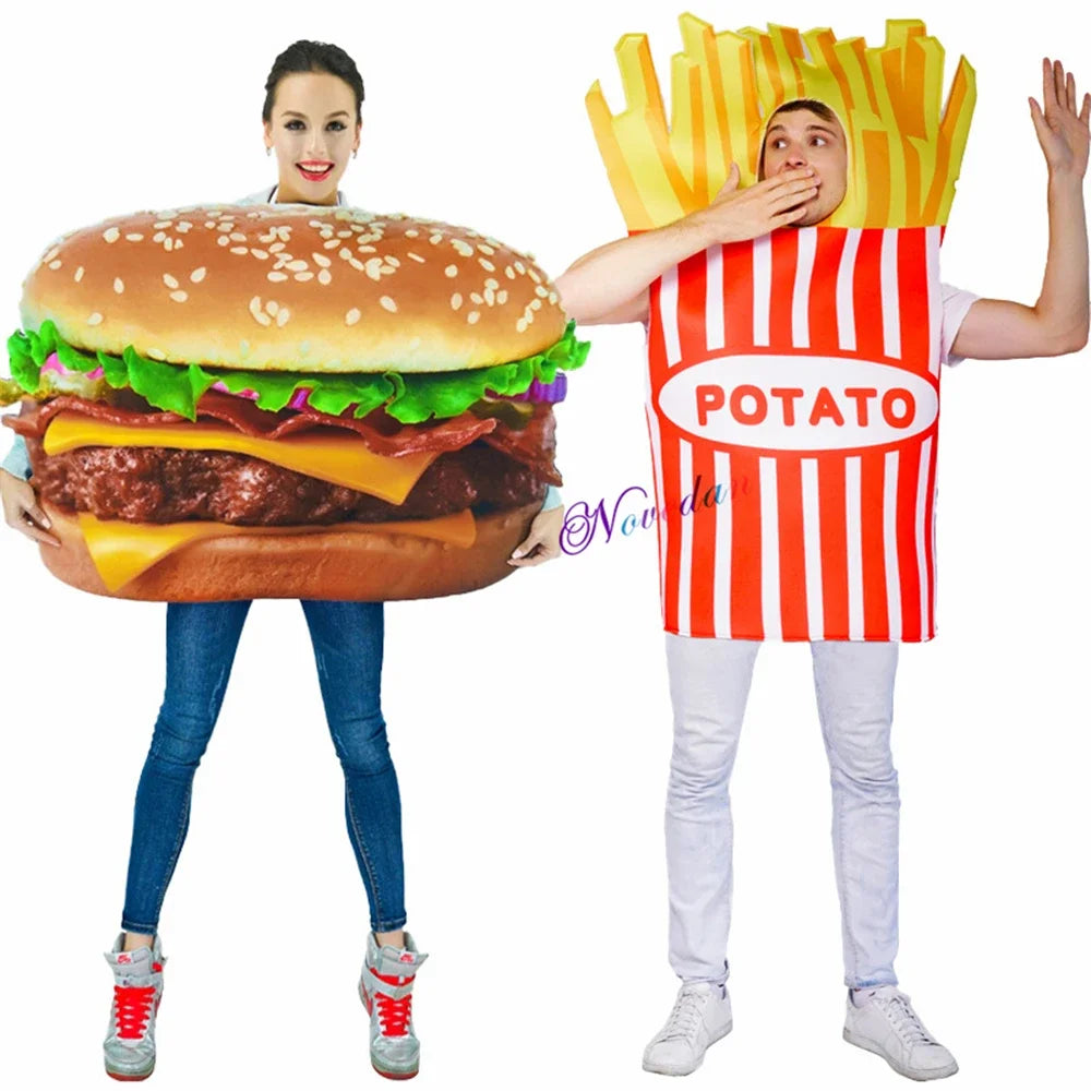 Funny Food Cosplay Halloween Costumes: Pizza, Burger, French Fries, Hot Dog