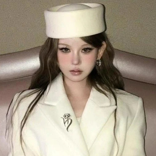 Retro Flat Top Pillbox Beret Fascinator Painter's Hat