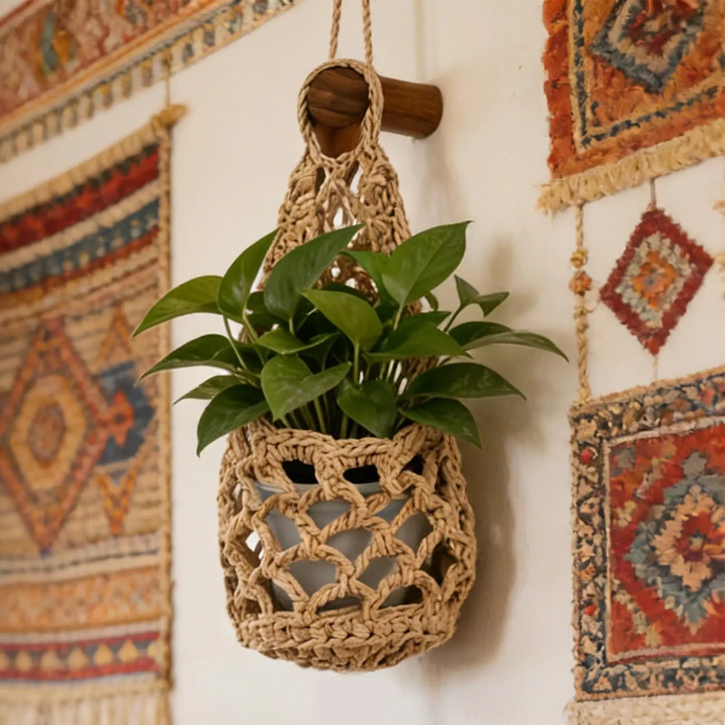 Boho Home Decor Plant Hanger or holder for sunglasses, lint rollers, keys, or anything you need handy beside the door