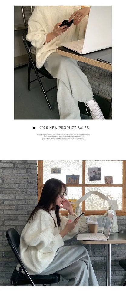 Thick Warm Cable Knit Oversized Pullover Sweater, 2 Colors