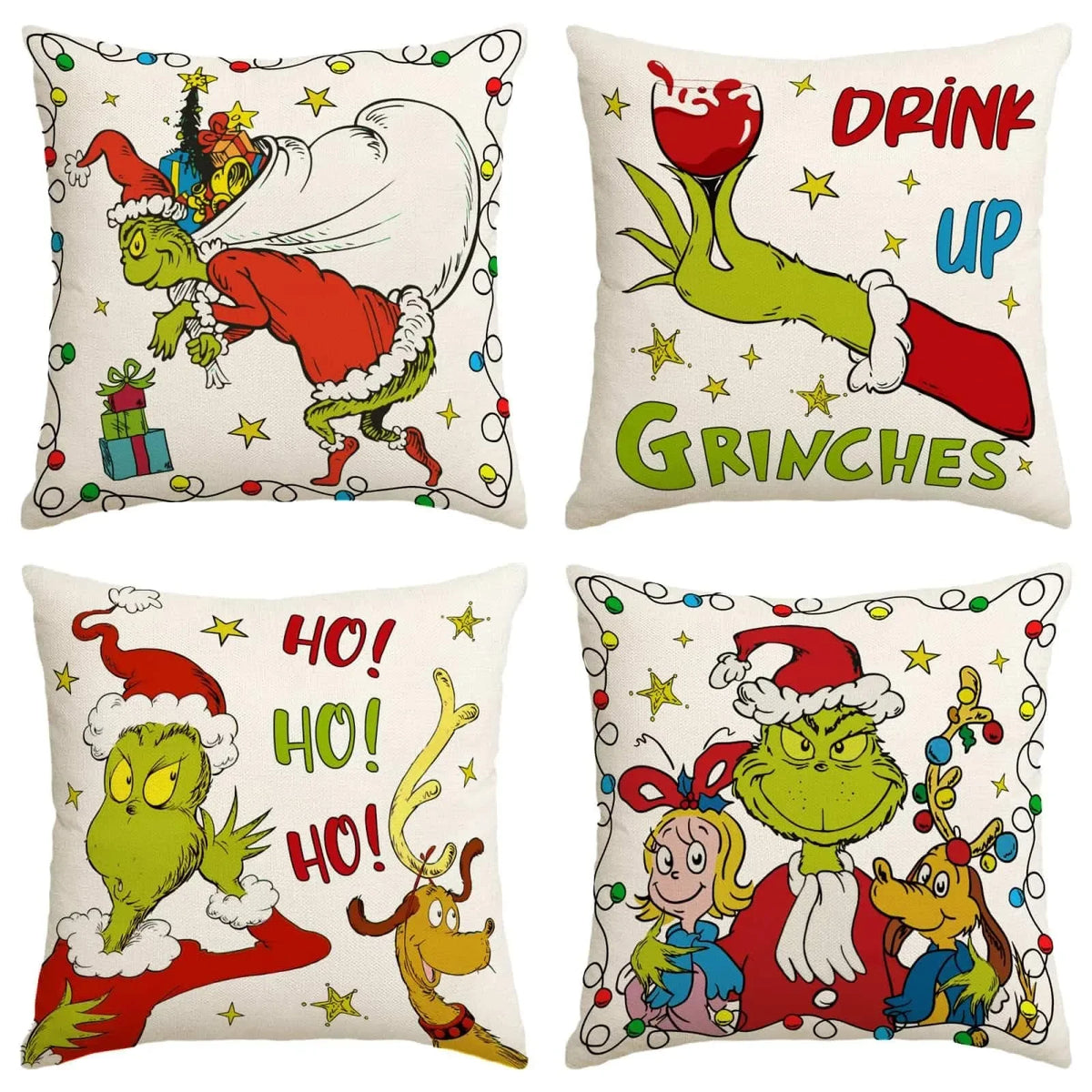 Merry Christmas Throw Pillow Cover, 18 × 18 Inch, Cover Only