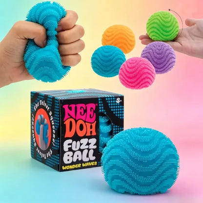 NeeDoh Fuzz Ball Wonder Waves Sensory Toy, Textured Sensory Stress Relief, Fidget Ball for Children and Adults