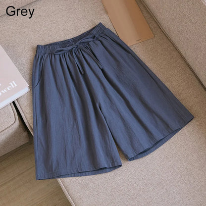 Sizes to 3XL Casual Linen Shorts High Waisted with elastic waistband and pockets Variety of colors