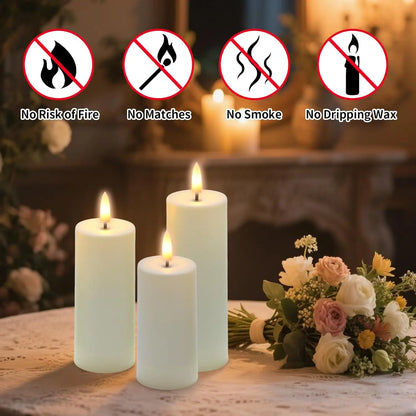 Remote Control LED Pillar Candles With Battery Electronic Candle Lights (Bulk orders up to 160 available)