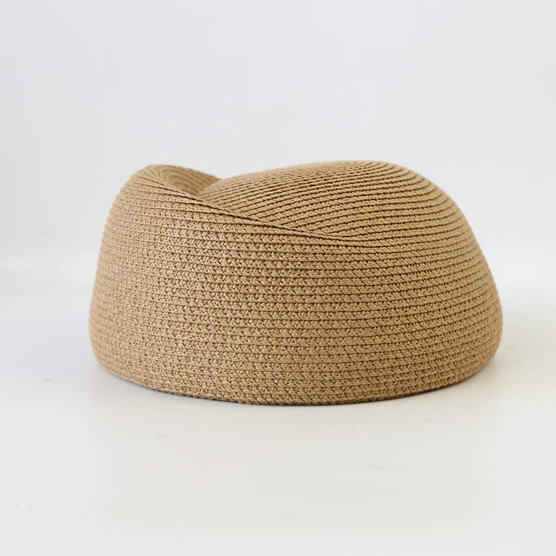 Straw Pillbox Hat  in 4 colors