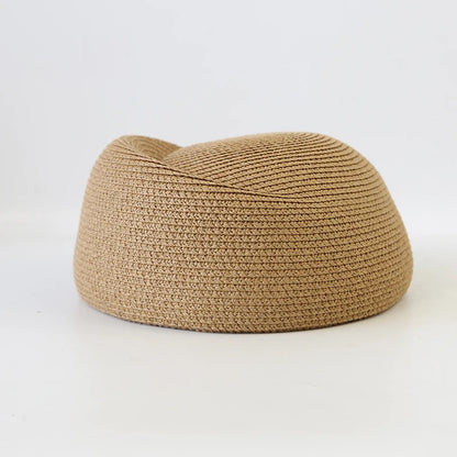 Straw Pillbox Hat  in 4 colors