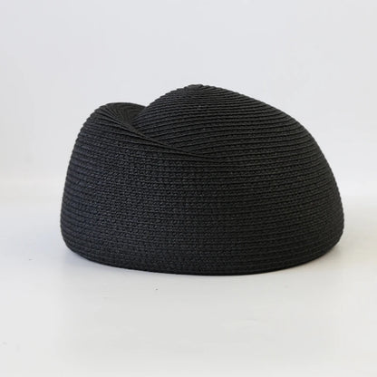 Straw Pillbox Hat  in 4 colors