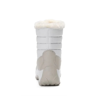 Lightweight Ankle Snow Boots with Slight Platform: Red and White, Tan and White, Navy, and Black