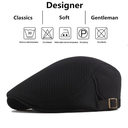Mesh Newsboy Caps, British Painters Hats, Ventilated Berets, Adjustable Flat Cap