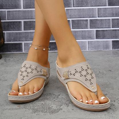 Summer Wedge Sandals Open Toe Flip Flop Fashion, Casual Slip on Platform Sandals, Slides