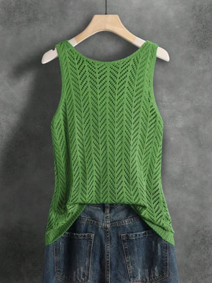 Solid Color Knit Tank Top Suitable for Denim Jeans. 5 unique colors