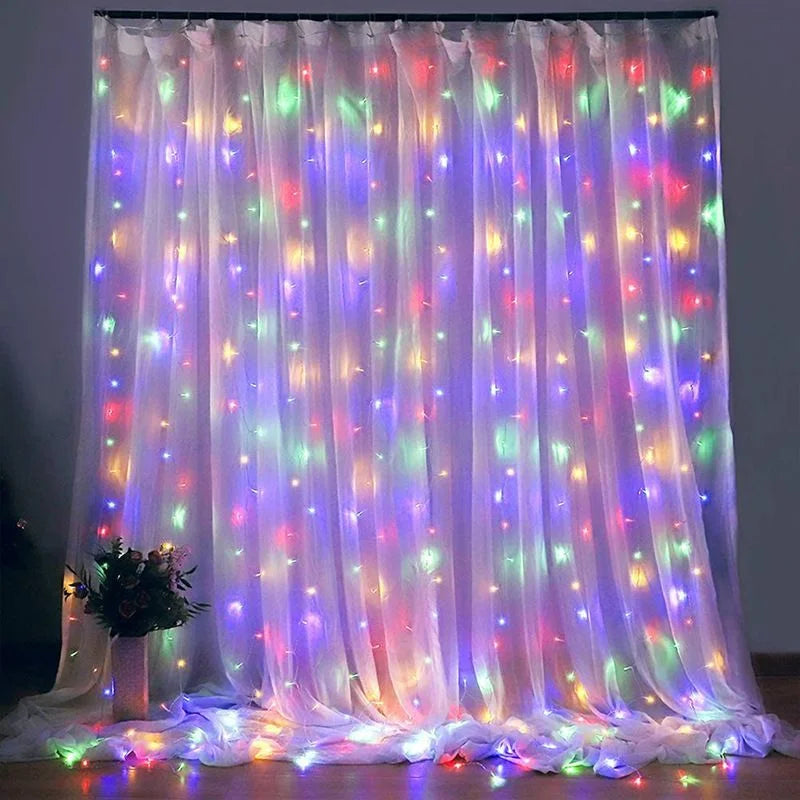11 Colors of 3/6M USB LED Curtain 8 Modes Remote Control String Lights  Fairy Garland Lights