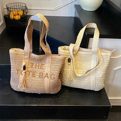 French Style Large Capacity Woven Straw Bag