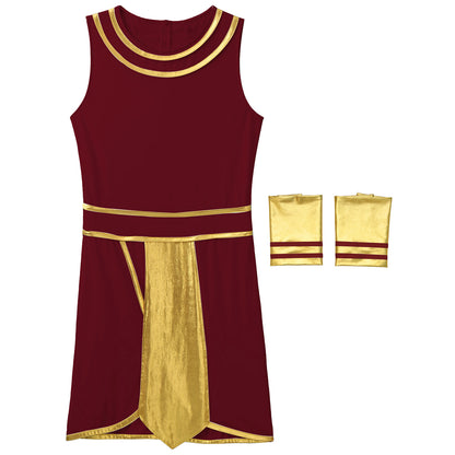 Ancient Egyptian Prince Halloween Costume. Robe with Cuffs