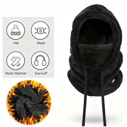 Warm Thermal Windproof  Ski Hood, Face Cover, Polar Fleece Adjustable, Neck Cover, Full Face Mask
