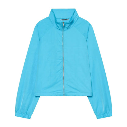 Standing Collar Long Sleeve Pocket Zipper Multifunctional Everyday Lightweight Jacket