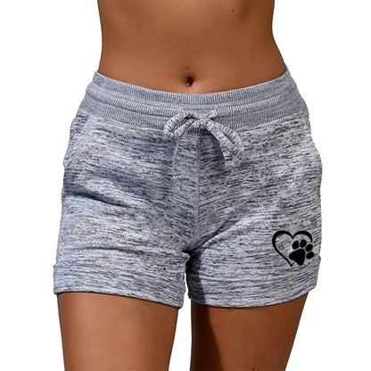 Summer High Waisted Drawstring Stretch Yoga Beach Shorts