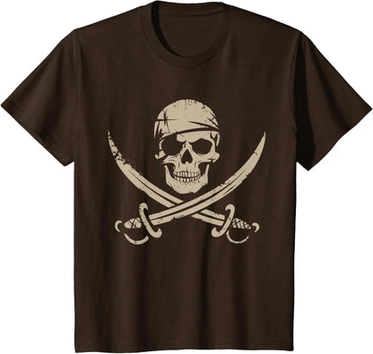 Pirate Skull And Crossbones Skeleton Halloween T-Shirt