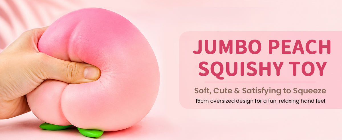 6 inch Peach Squishy, Jumbo Squeezy Fruit Stress Ball,